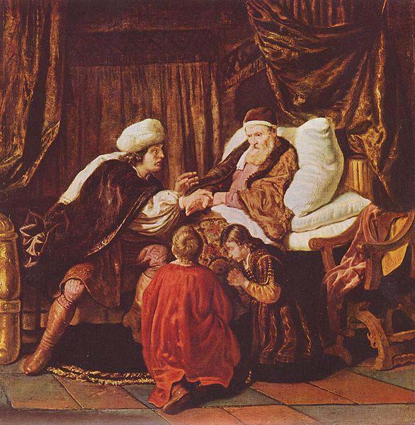 Jan victors Jakob segnet die Sohne Joseph oil painting image